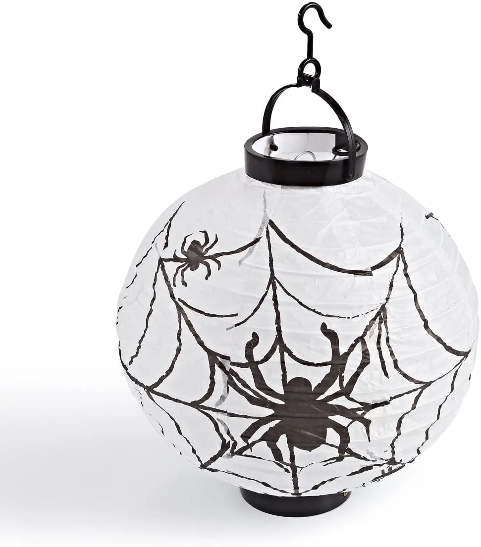 10in Paper Lanterns with LED Light and Different Styles, 8 Pack