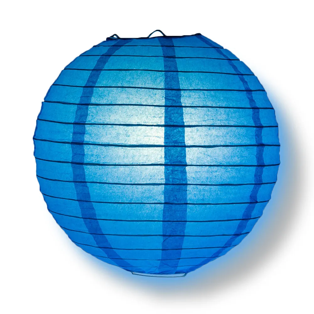 12-PC Turquoise Paper Lantern Chinese Hanging Wedding & Party Assorted Decoration Set, 12/10/8-Inch