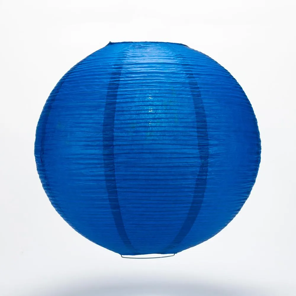 12" Navy Blue Fine Line Premium Parallel Ribbing Paper Lantern, Extra Sturdy