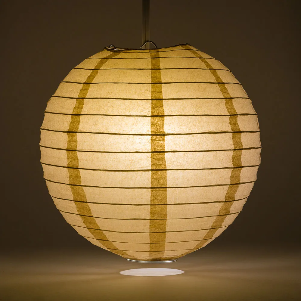 30" Dusty Sand Rose Jumbo Round Paper Lanterns, Even Ribbing (Value Packs)