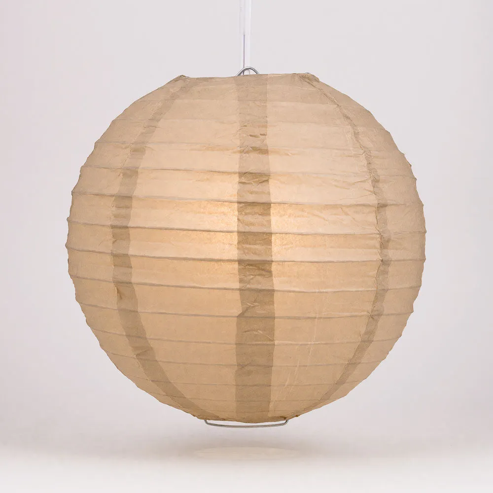 30" Dusty Sand Rose Jumbo Round Paper Lanterns, Even Ribbing (Value Packs)