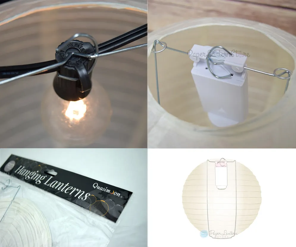 30" White Jumbo Round Paper Lanterns, Crisscross Ribbing (Value Packs)