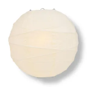 36" Beige / Ivory Jumbo Round Paper Lanterns, Crisscross Ribbing, Chinese Hanging Wedding & Party Decoration