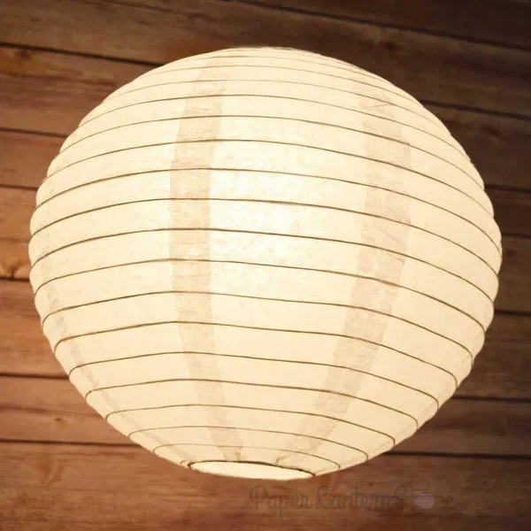 5-PACK 14" White Round Paper Lantern, Even Ribbing, Chinese Hanging Wedding & Party Decoration