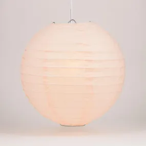 5-PACK 28" Rose Quartz Pink Jumbo Round Paper Lantern, Even Ribbing, Chinese Hanging Wedding & Party Decoration