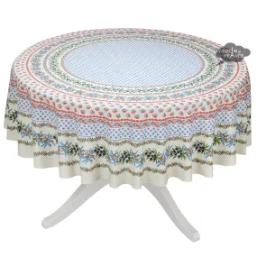 70" Round Olives Cream Provence Tablecloth by Le Cluny