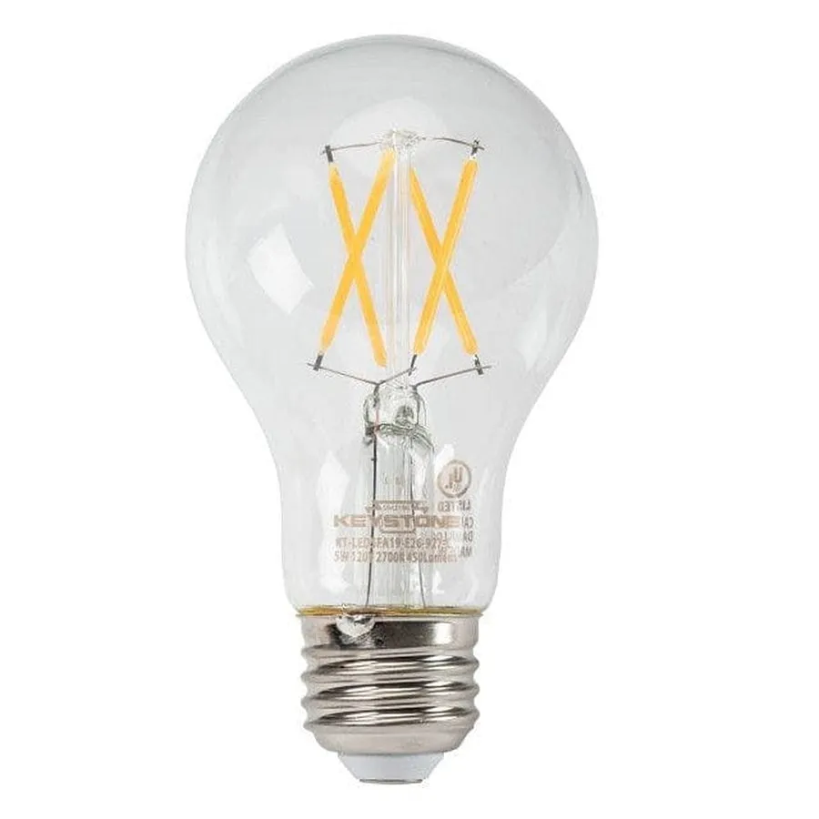 A19 Filament Bulb, 40W Equivalent, E26 Medium Base, 5000K, 90CRI, Clear