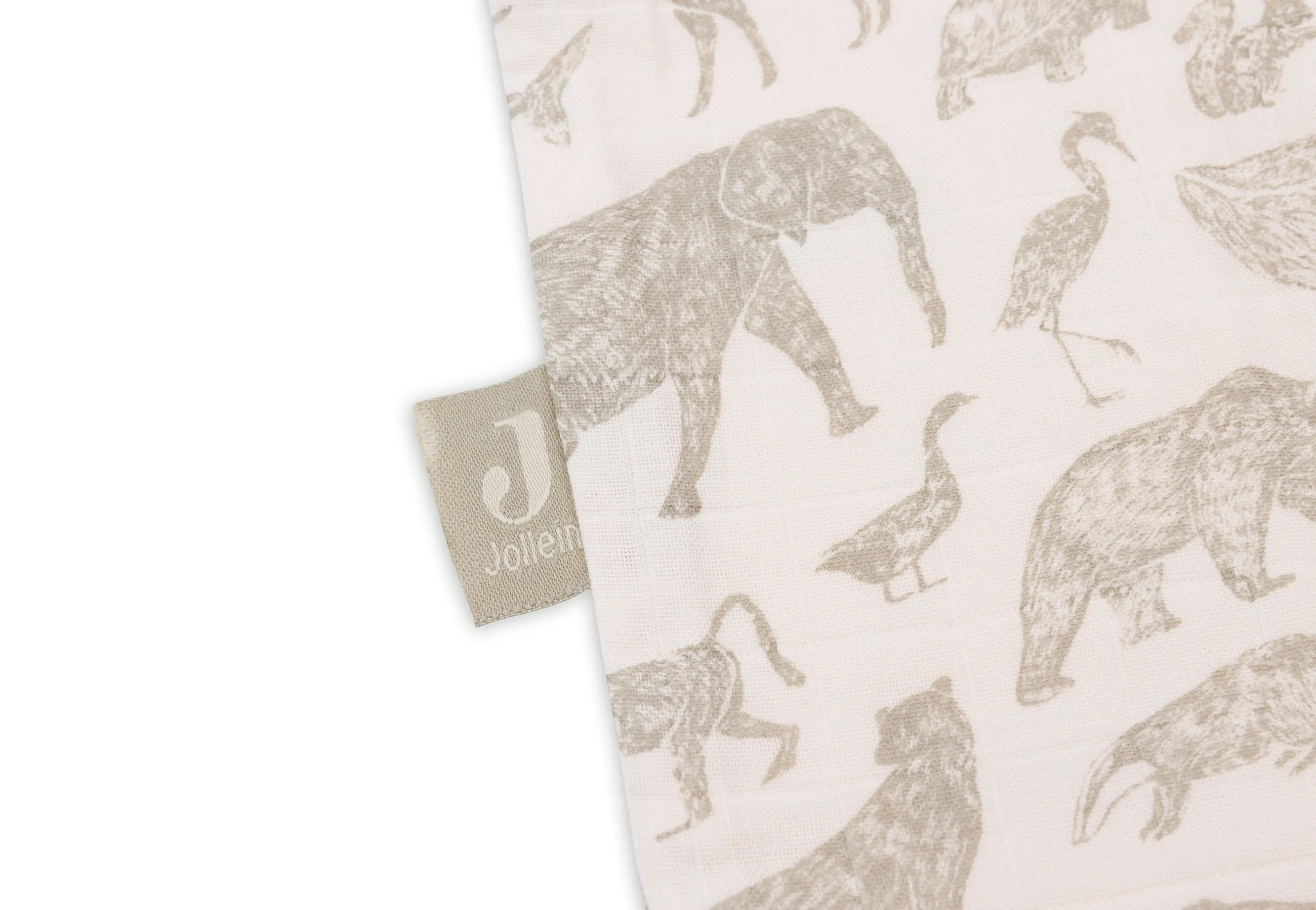Baby Sleeping Bag Muslin 70cm Animals - Olive Green