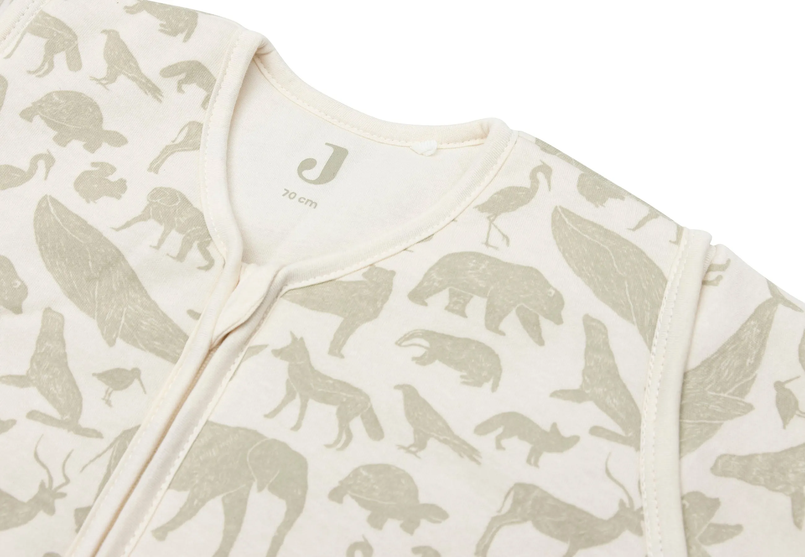 Baby Sleeping Bag with Removable Sleeves 70cm Animals - Olive Green
