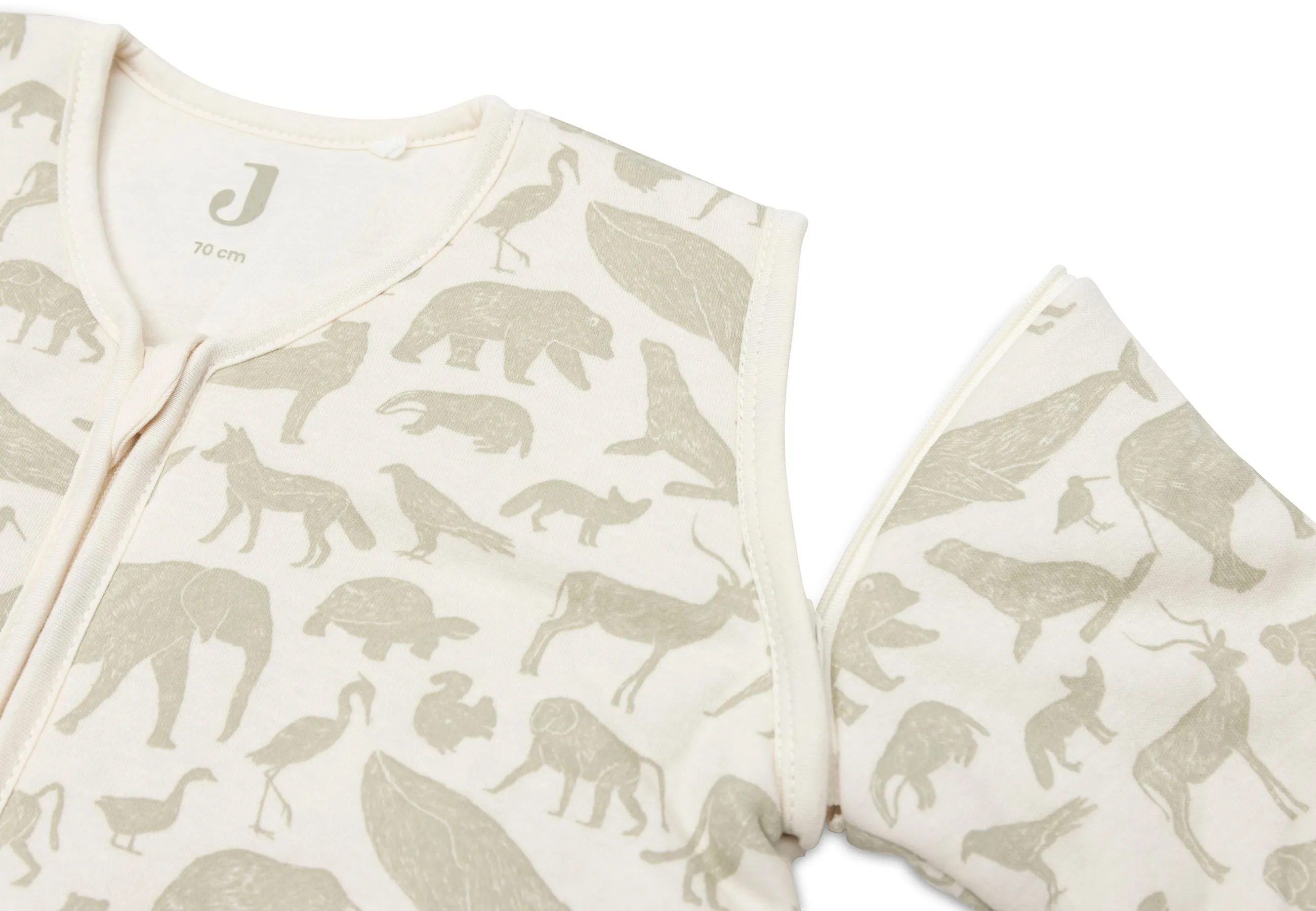 Baby Sleeping Bag with Removable Sleeves 70cm Animals - Olive Green