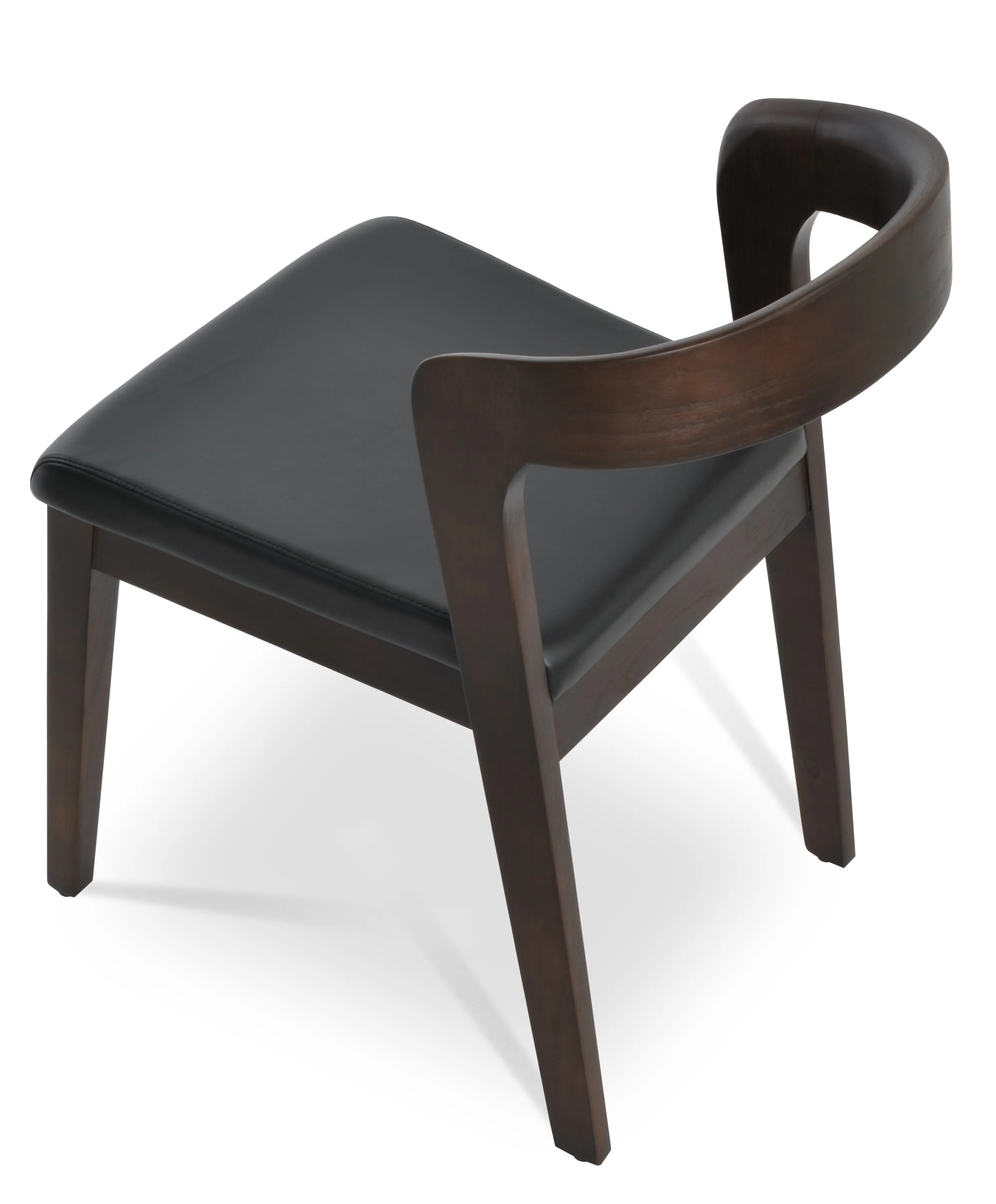 Barclay - Dining Chair with Black PPM Seat and Ash Walnut Base by BNT sohoConcept