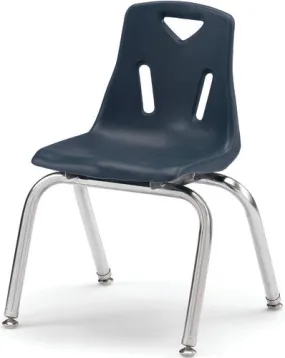 Berries Stacking Chair with Chrome-Plated Legs - 14" Ht - Navy
