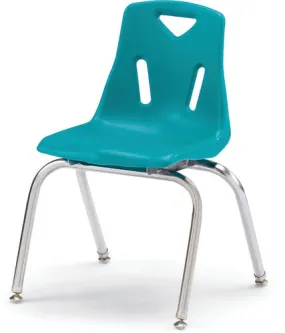 Berries Stacking Chair with Chrome-Plated Legs - 16" Ht - Teal