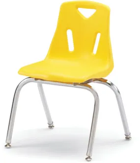 Berries Stacking Chair with Chrome-Plated Legs - 16" Ht - Yellow