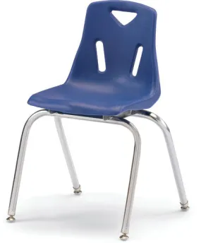 Berries Stacking Chair with Chrome-Plated Legs - 18" Ht - Blue