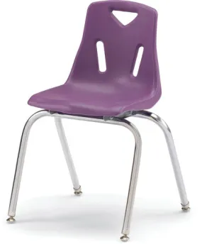 Berries Stacking Chair with Chrome-Plated Legs - 18" Ht - Purple