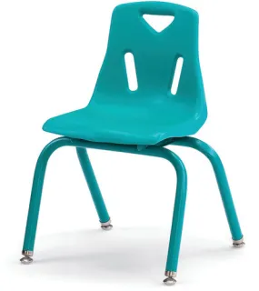 Berries Stacking Chair with Powder-Coated Legs - 14" Ht - Teal