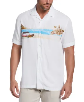 Big & Tall Camp Collar Textured Tropical Shirt
