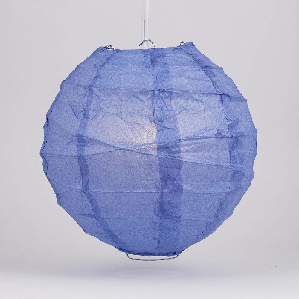 BLOWOUT 14" Very Periwinkle / Astra Blue Round Paper Lantern, Crisscross Ribbing, Chinese Hanging Wedding & Party Decoration