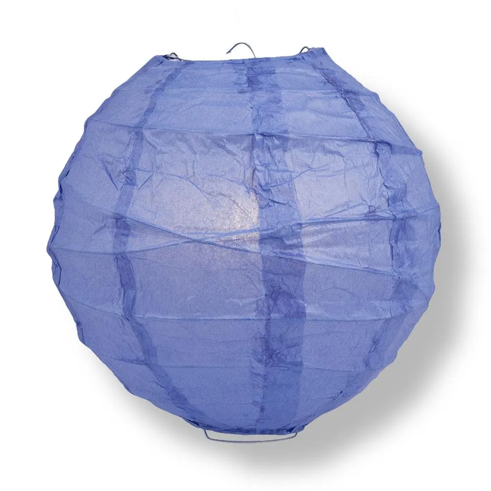 BLOWOUT 14" Very Periwinkle / Astra Blue Round Paper Lantern, Crisscross Ribbing, Chinese Hanging Wedding & Party Decoration