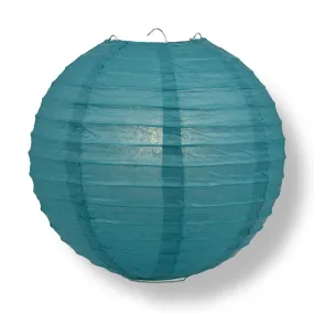 BLOWOUT 36" Tahiti Teal Jumbo Round Paper Lanterns, Even Ribbing (Value Packs)