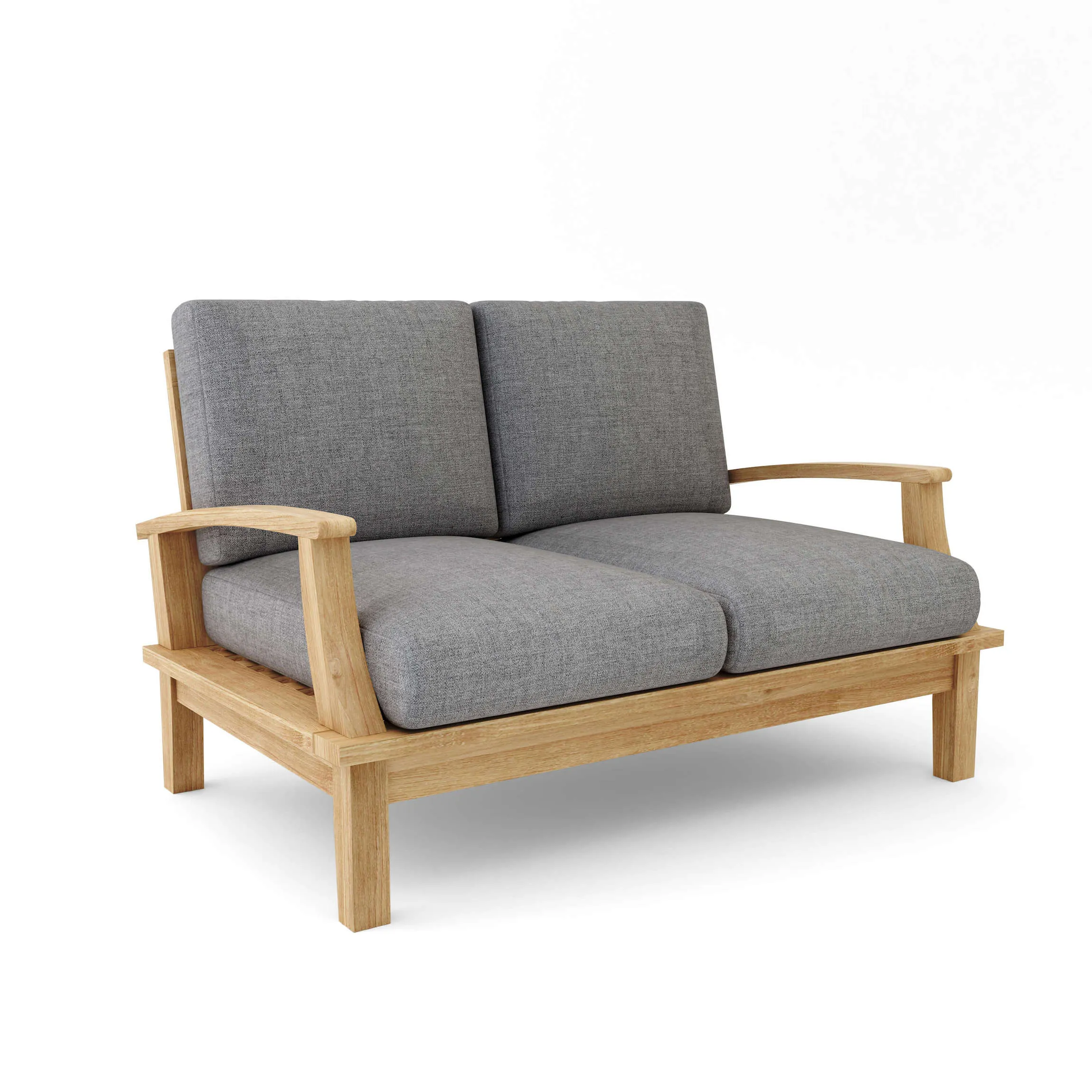 Brianna Deep Seating Loveseat   Cushion, 32 H x 52 W x 27 L, Crafted From Premium Teak, Adds Prominence To Your Patio.