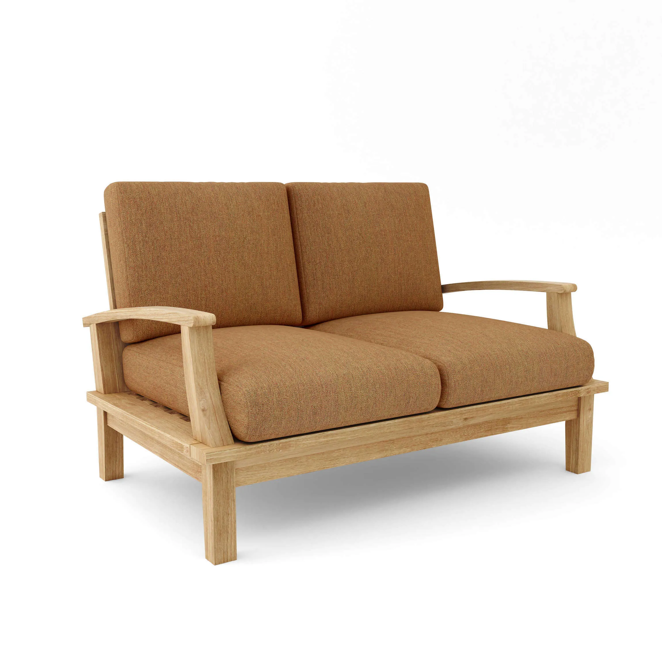 Brianna Deep Seating Loveseat   Cushion, 32 H x 52 W x 27 L, Crafted From Premium Teak, Adds Prominence To Your Patio.