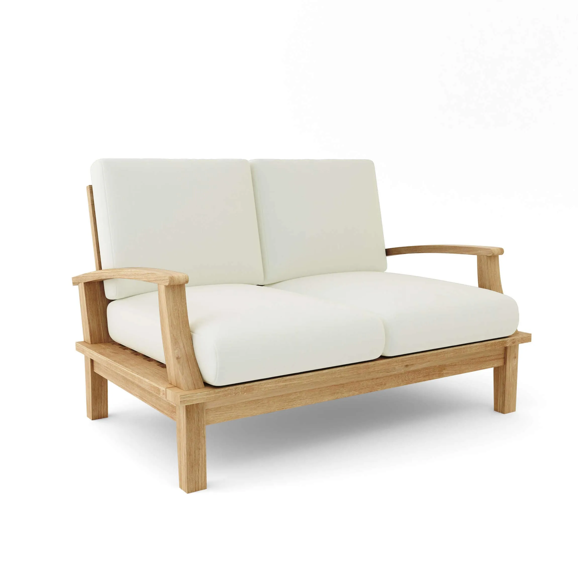 Brianna Deep Seating Loveseat   Cushion, 32 H x 52 W x 27 L, Crafted From Premium Teak, Adds Prominence To Your Patio.