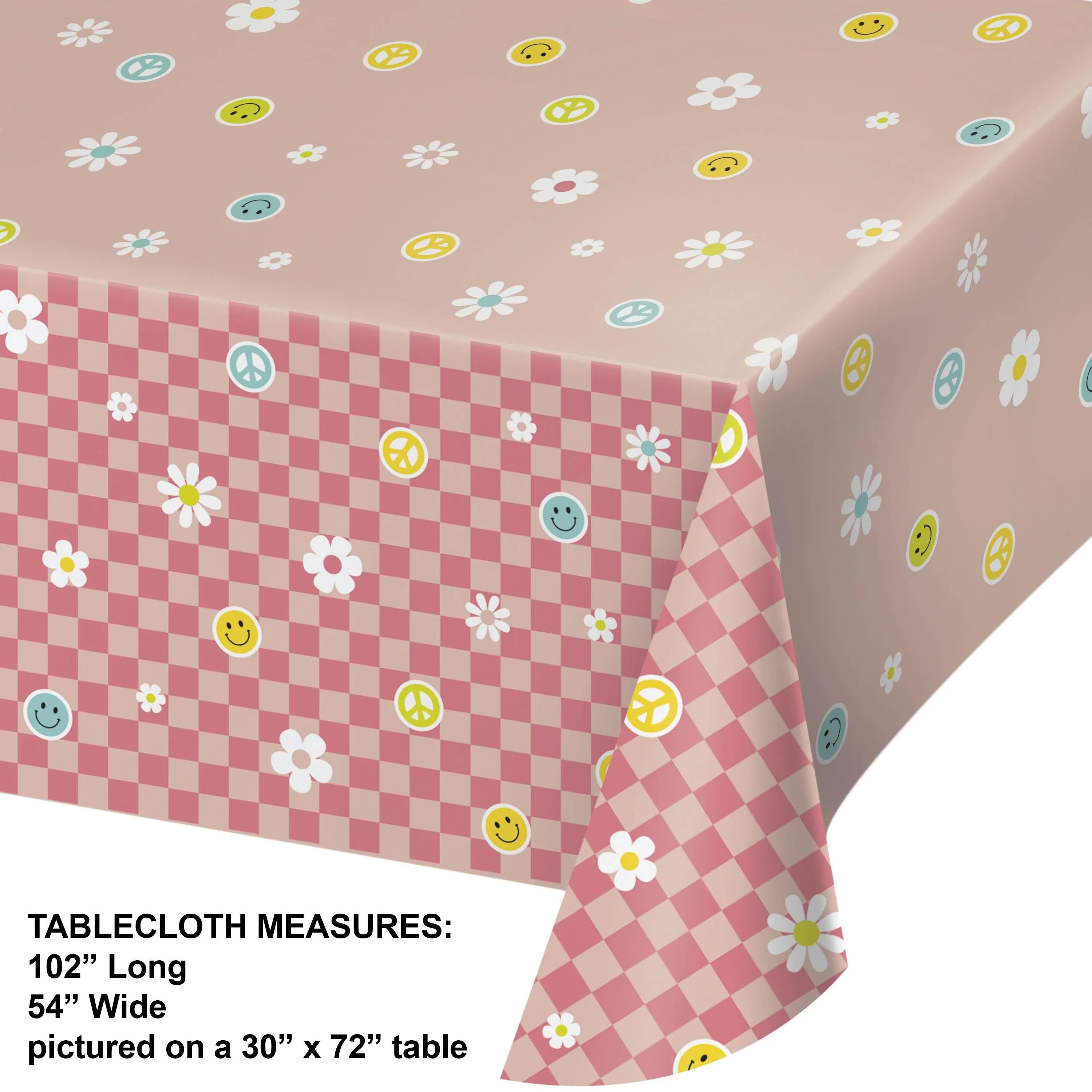Bulk Flower Power Tablecover, Paper 54"x102" (6 per Case)