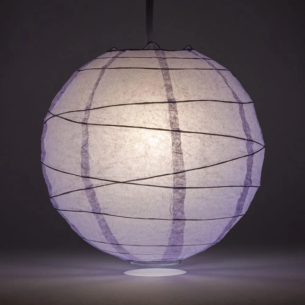BULK PACK (12) 24" Lavender Round Paper Lantern, Crisscross Ribbing, Chinese Hanging Wedding & Party Decoration