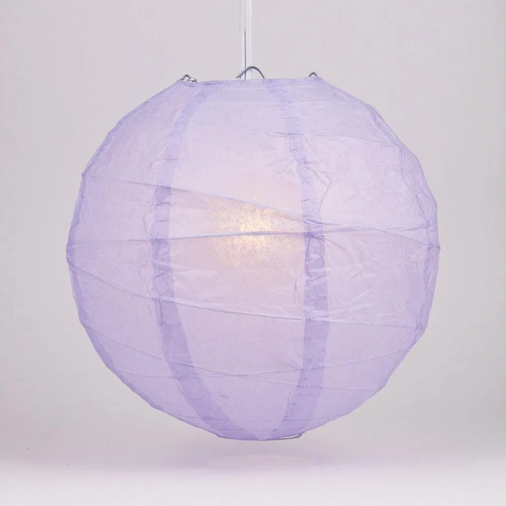 BULK PACK (12) 24" Lavender Round Paper Lantern, Crisscross Ribbing, Chinese Hanging Wedding & Party Decoration