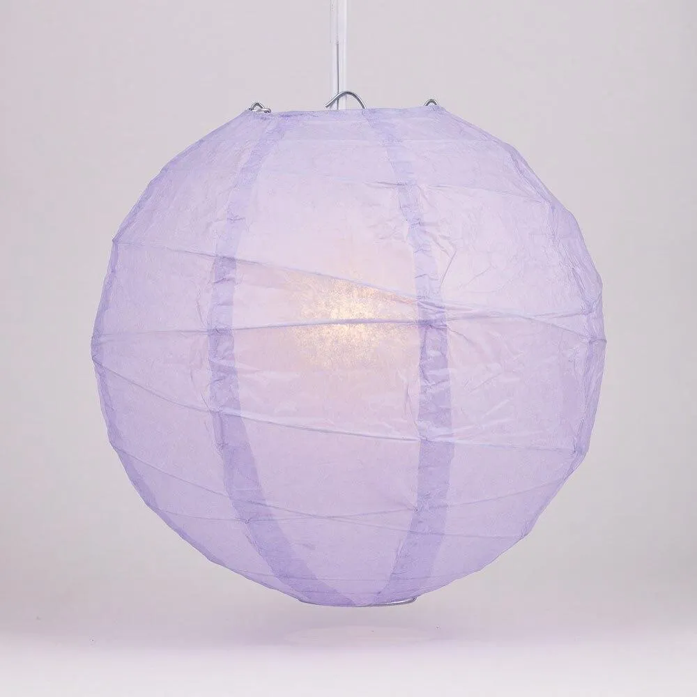 BULK PACK (12) 24" Lavender Round Paper Lantern, Crisscross Ribbing, Chinese Hanging Wedding & Party Decoration