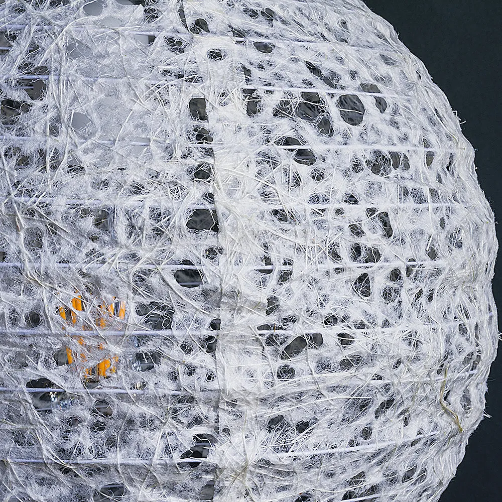 BULK PACK (3) 12" Designer Japanese Random Ogura Lace Fibrous Paper Lantern Shade, Hanging Decoration