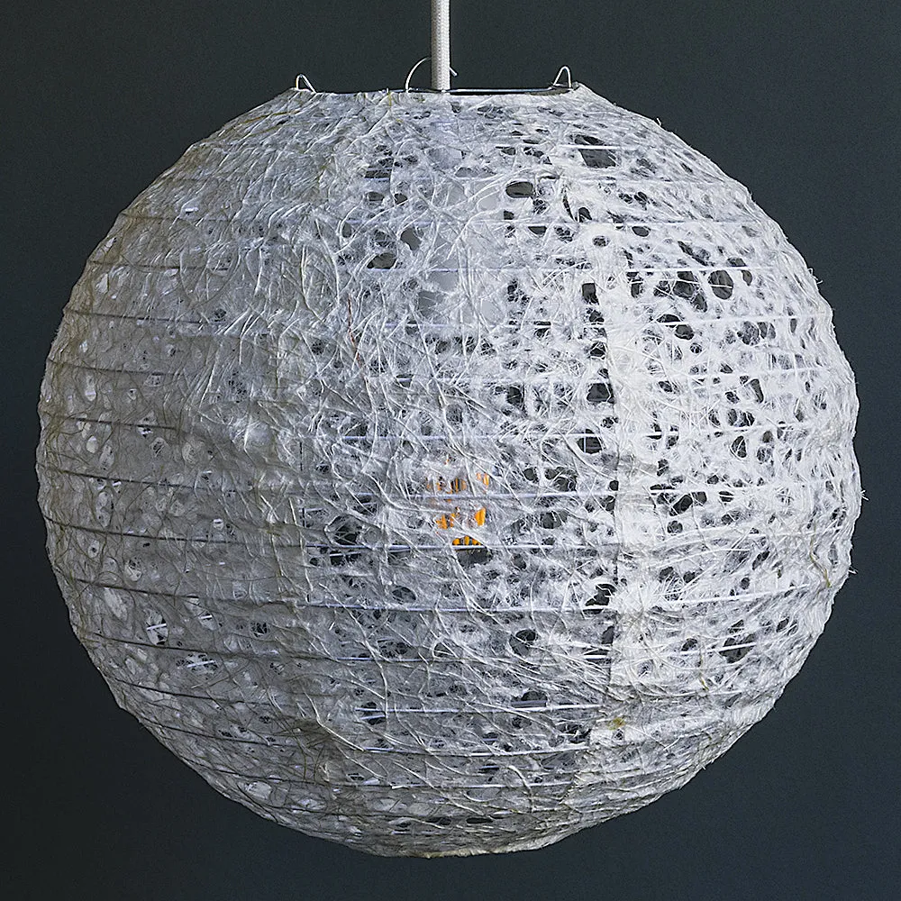 BULK PACK (3) 12" Designer Japanese Random Ogura Lace Fibrous Paper Lantern Shade, Hanging Decoration
