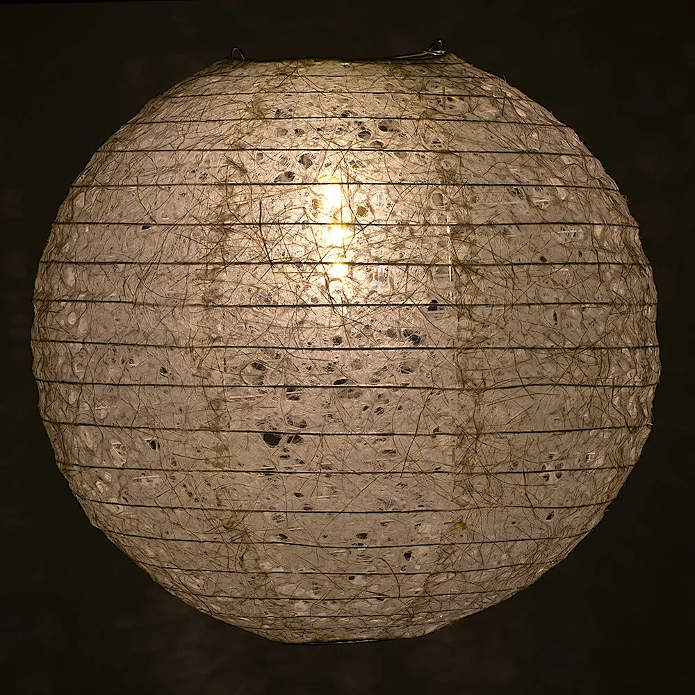 BULK PACK (3) 12" Designer Japanese Random Ogura Lace Fibrous Paper Lantern Shade, Hanging Decoration