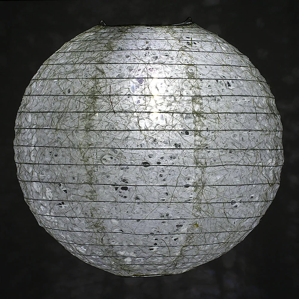 BULK PACK (3) 12" Designer Japanese Random Ogura Lace Fibrous Paper Lantern Shade, Hanging Decoration