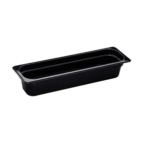 Cambro 24LPCW110 Camwear 1/2 Size Long Food Pan, Black, 4" Deep