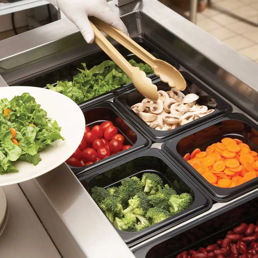 Cambro 64CW110 Camwear 1/6 Size Food Pan, Black, 4" Deep