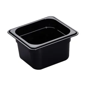 Cambro 64CW110 Camwear 1/6 Size Food Pan, Black, 4" Deep