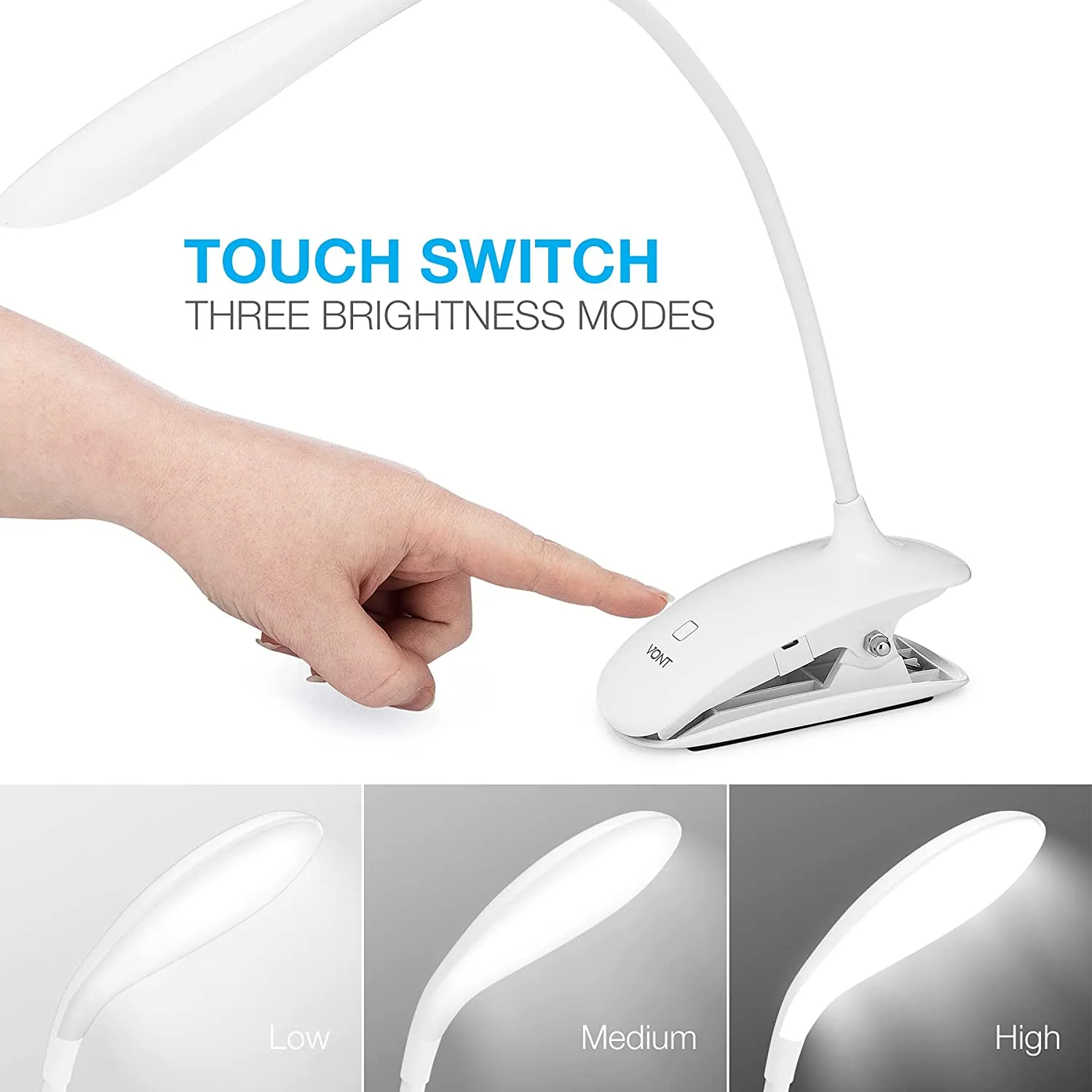 Clamp Desk Lamp, 3000-6500K Adjustable Color, Best Bendable Travel Lamp Clips