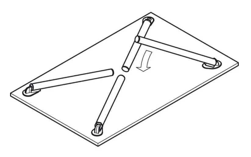 Click Folding Table Leg 50 x 705mm With 30mm Adjustment - Black