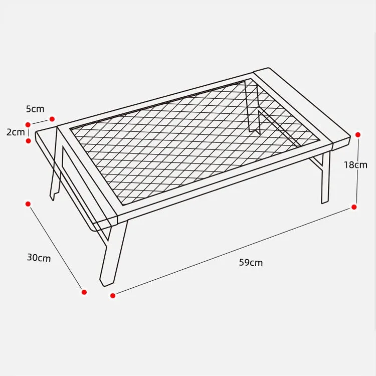 CLS Outdoor Folding Mesh Table Camping Iron Folding Table Portable Barbecue Rack Car Camping Rack(Black)