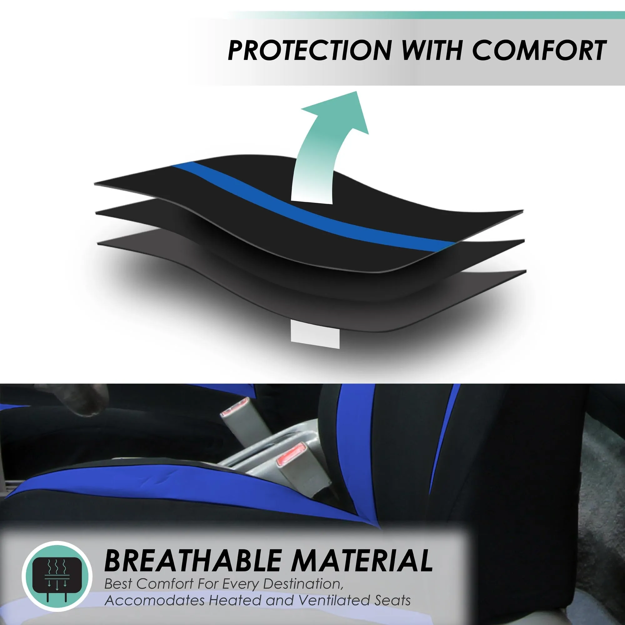 Cosmopolitan Seat Covers - Rear Blue