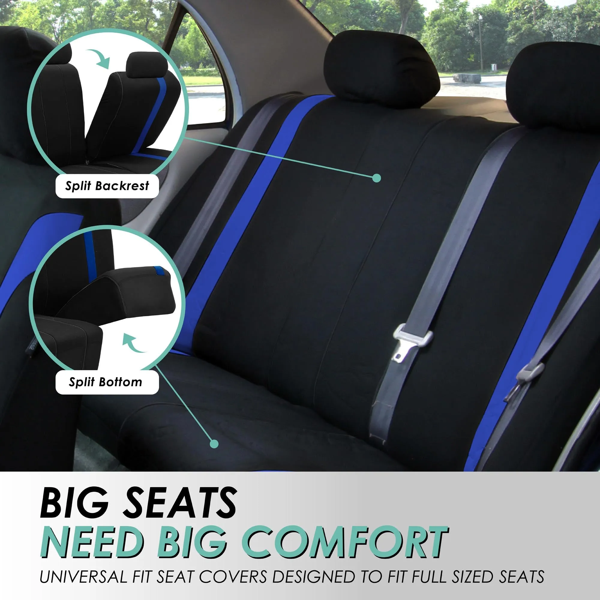Cosmopolitan Seat Covers - Rear Blue