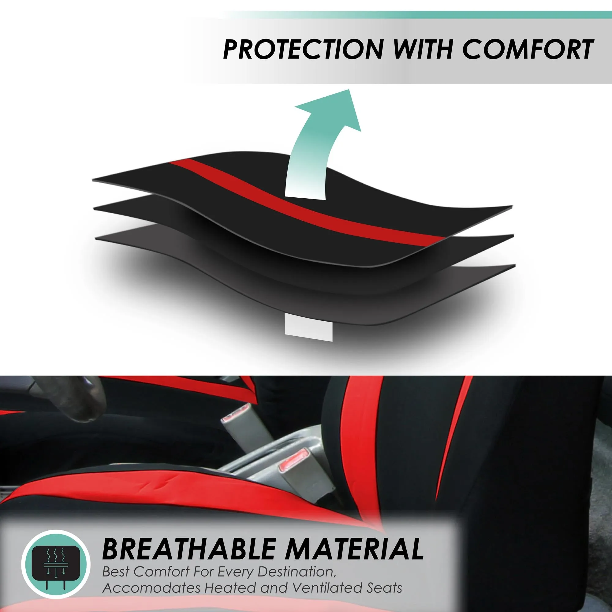 Cosmopolitan Seat Covers - Rear Red