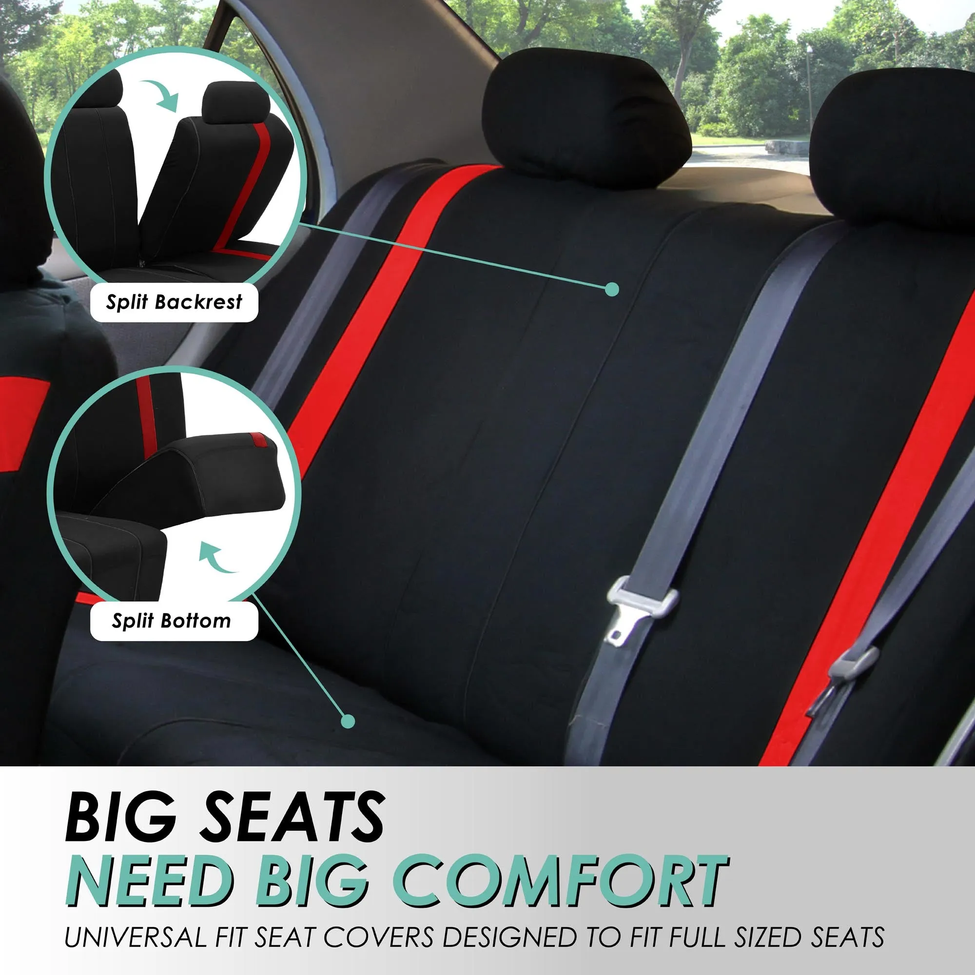Cosmopolitan Seat Covers - Rear Red