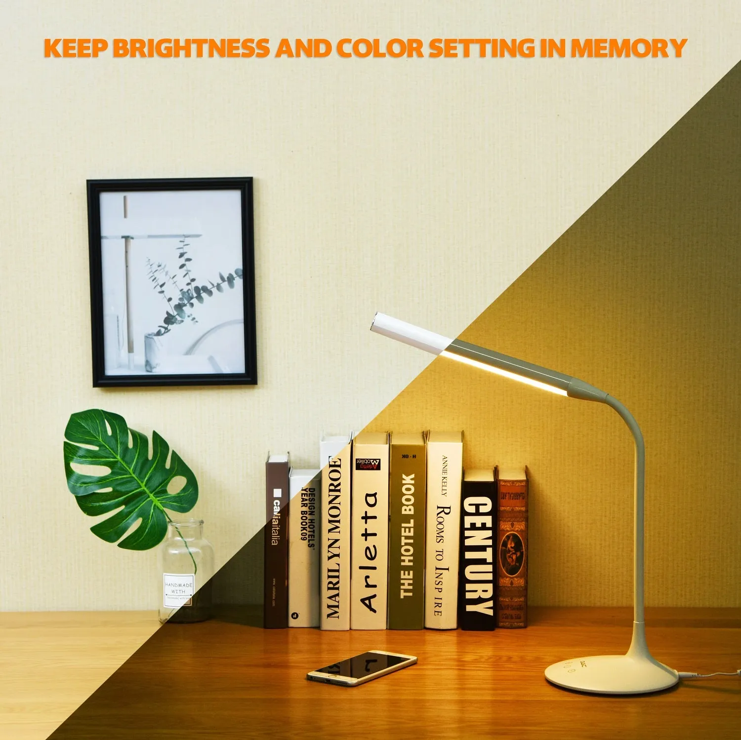 DAC® 15" Gooseneck LED Desk Lamp, Dimmable, White