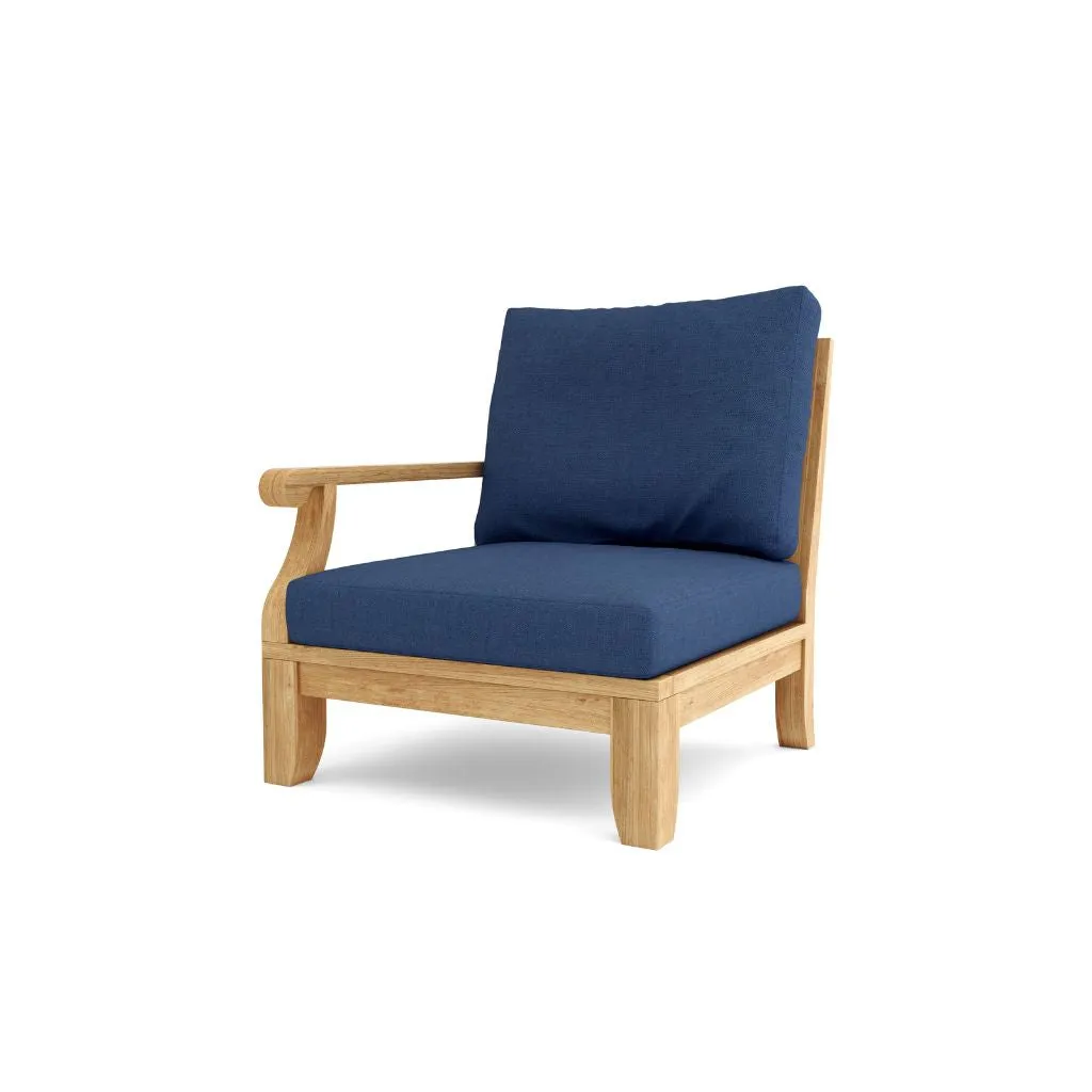 Decadent Riviera Luxe Right Modular, Sanded Smooth To Original Form & Crafted In Solid Teak.
