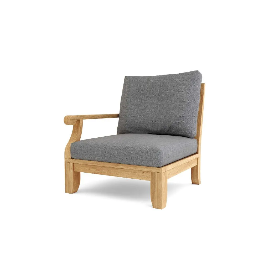 Decadent Riviera Luxe Right Modular, Sanded Smooth To Original Form & Crafted In Solid Teak.