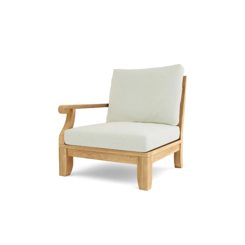 Decadent Riviera Luxe Right Modular, Sanded Smooth To Original Form & Crafted In Solid Teak.